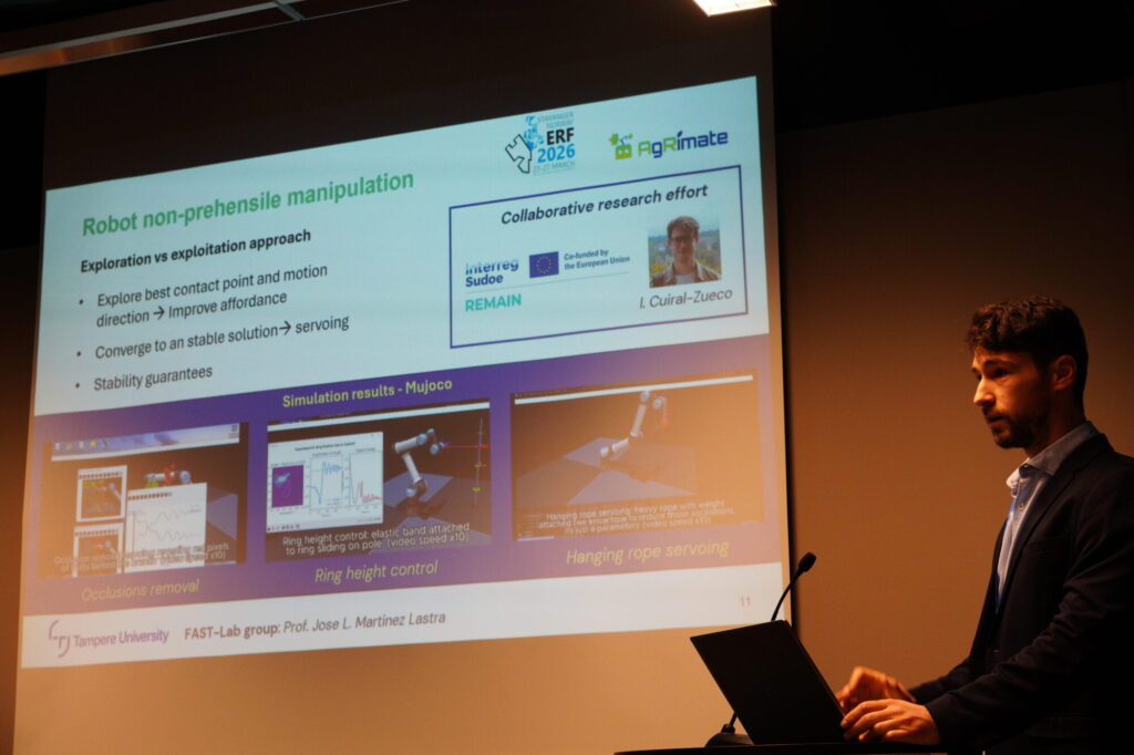 Pablo Malvido from Tecnalia presenting at advanced robotics workshop